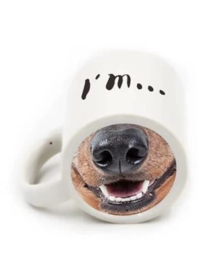 创意pig猪鼻子杯 猪杯陶瓷马克杯饮料水杯搞怪dog狗鼻子水杯茶杯