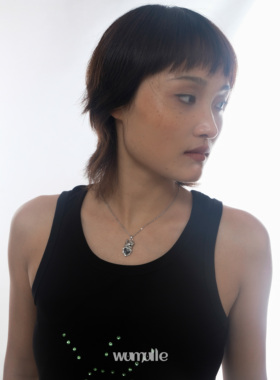 wumulle钛钢毛衣链女Kitty猫项链