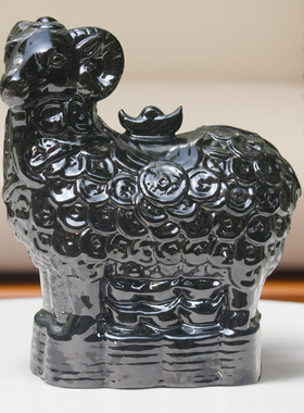 羚羊摆件唐三彩玄关工艺品陶瓷