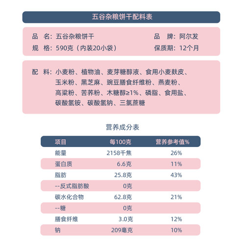 阿尔发木糖醇五谷杂粮饼干糖人无糖食品糖尿人专用粗粮饼零食代餐 - 图0