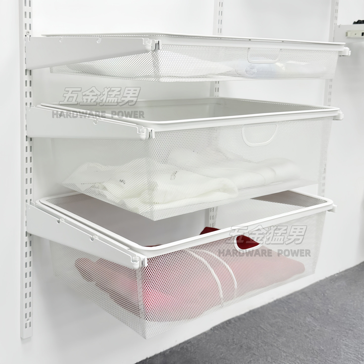 开放式金属衣柜网篮新款升级加厚静音阻尼抽拉衣柜抽屉配件网格篮,淘宝优惠券,粉丝福利购,淘宝优惠卷