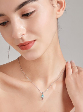 正品PT950铂金项链女轻奢小众18k钻石吊坠锁骨链生日礼物18k铂金