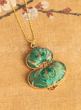 锦衣天承  蜀锦如意胖葫芦项链小众国风项链吊坠