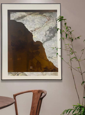 现代简约风金属雕刻砂岩装饰画