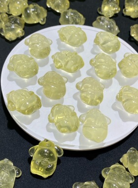 天然黄水晶布丁狗手工DIY手链项链耳环串链配件水晶饰品挂件散珠