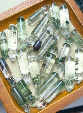 天然绿幽灵雕刻文昌笔手工DIY手链项链吊坠包挂水晶饰品配饰