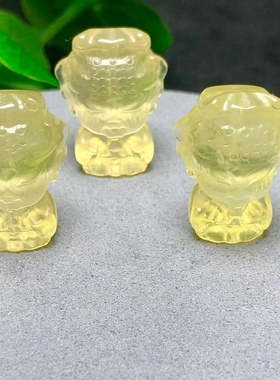 天然黄水晶雕刻妈祖手工DIY手链项链吊坠车挂流苏手排饰品配饰