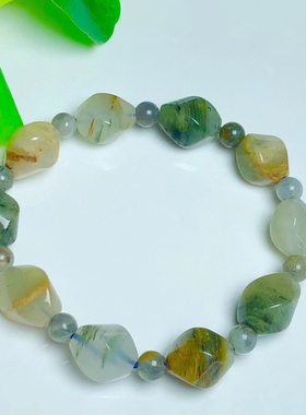 天然幽灵玛瑙扭珠单圈手链女款时尚小清新水晶手串饰品