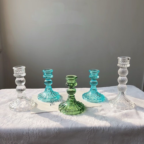 天然水晶球底座玻璃球托柱子消磁石收纳蓝海钻石绿宝石色摆件装饰 - 图2