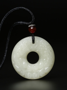 天然和田玉吊坠如意貔貅招财项链