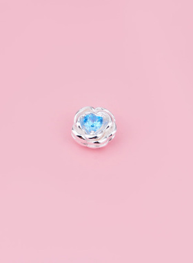 S925纯银   微镶ins风韩版锆石玫瑰花隔珠配件 DIY手链项链挂件