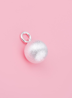 手工DIY饰品材料配件 925纯银拉丝圆球吊坠 手串项链挂件配饰