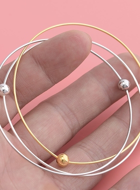 diy纯银单珠可串吊坠穿心手链