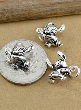 s925纯银泰银diy饰品史迪奇串珠