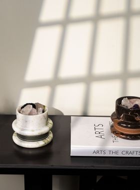 意大利天然翡翠绿大理石香薰摆件