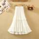 Irregular short front and long back skirt pleated cake skirt