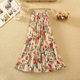 Retro style floral drooping beach pleated skirt