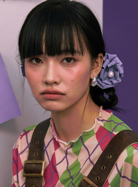 oups水滴形耳钉珐琅彩钻小众