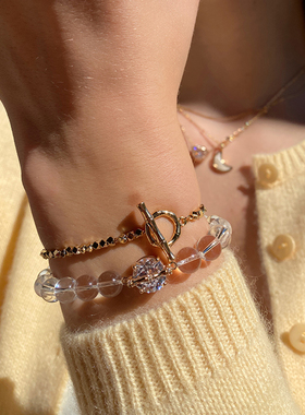 温莎珠宝冰白水晶透明手链