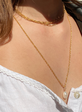 单颗天然巴洛克珍珠项链简约时尚