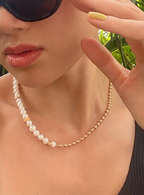 温莎珠宝半圆珠项链半珍珠锁骨链