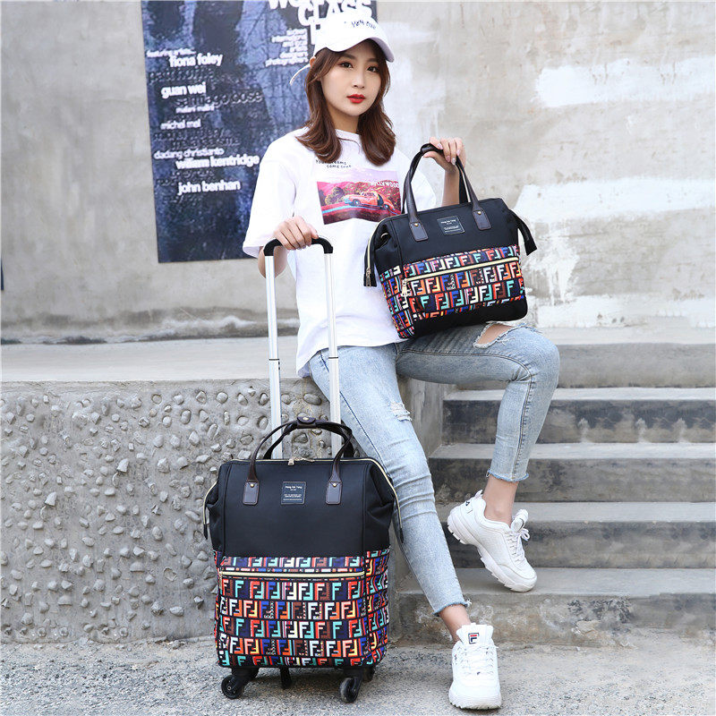 日本流行妈咪子母拉杆包万向轮 圣蒂亚格旅行袋