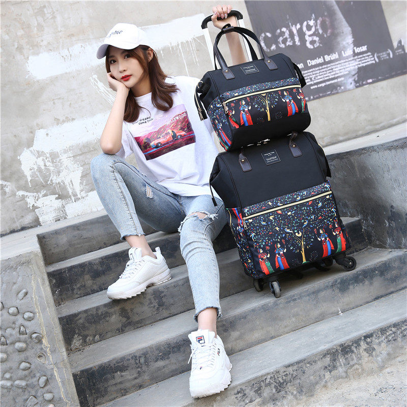 日本流行妈咪子母拉杆包万向轮 圣蒂亚格旅行袋