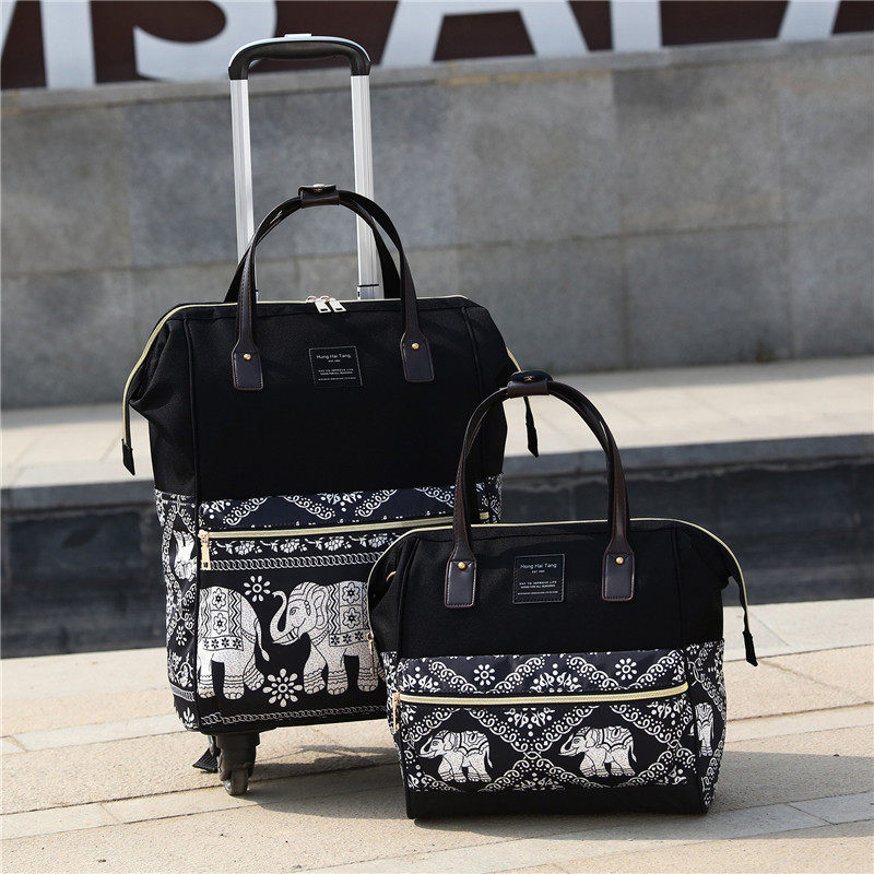 日本流行妈咪子母拉杆包万向轮 圣蒂亚格旅行袋