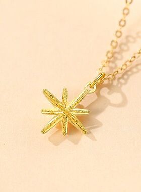 金色八芒星小众锁骨链