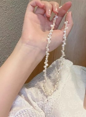 巴洛克米粒珍珠项链女高级轻奢小众感2022年新款锁骨链颈链choker