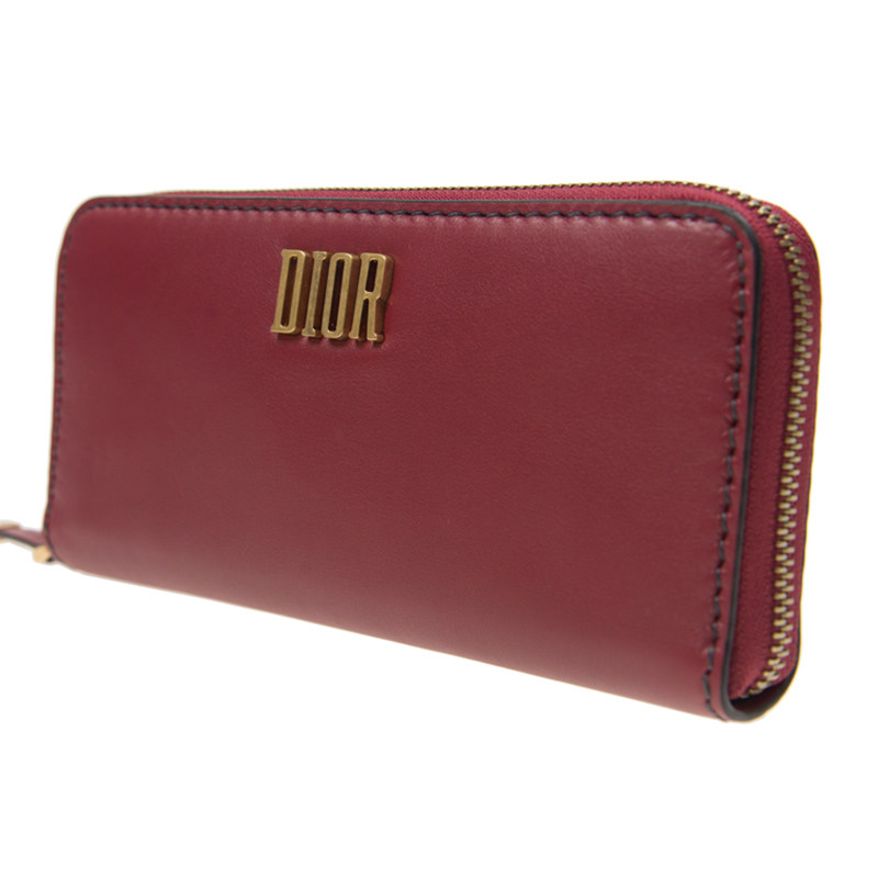 dior /迪奥新款女士红色牛皮钱包 集美海外钱包