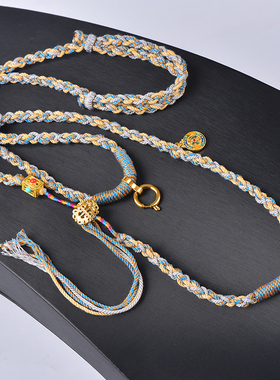 钛钢双挂男女款佛牌链、唐卡挂绳