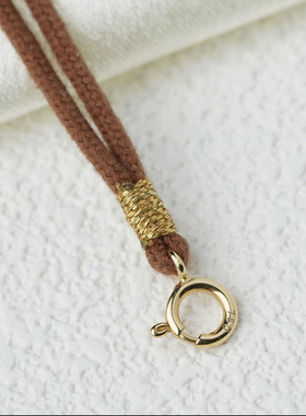 AU750万能扣锁骨链黄金吊坠绳