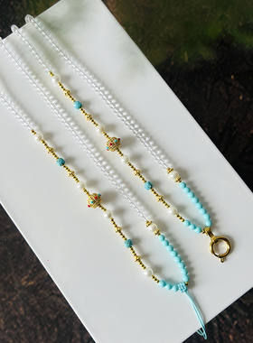 泰国佛牌链唐卡挂链弹簧扣白水晶可调节毛衣链水晶蜜蜡玉石吊坠绳