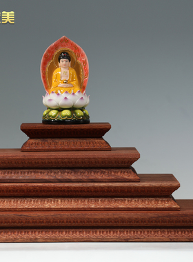 微美实木雕刻工艺品底座木质长方形花瓶奇石头实木加高摆件底座