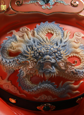 微美陶瓷聚宝盆文财神摆件