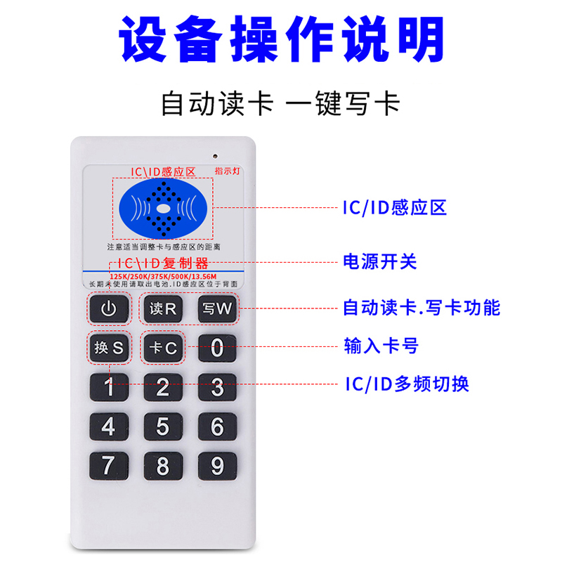 门禁卡复刻电子钥匙id扣小区指纹锁ic卡空卡电梯卡m1制卡机器考勤 - 图1