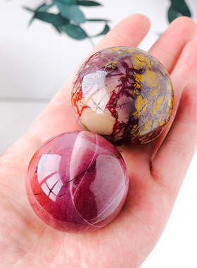 天然蛋黄石水晶球摆件原石打磨家居办公桌面装饰水晶工艺品摆件