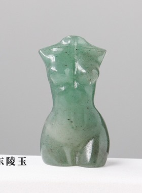 天然水晶女模特躯干雕刻件摆件紫水晶粉水晶原石矿标家居装饰