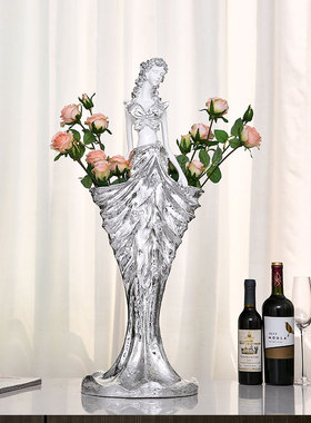 欧式风美女电视柜橱窗摆设花瓶