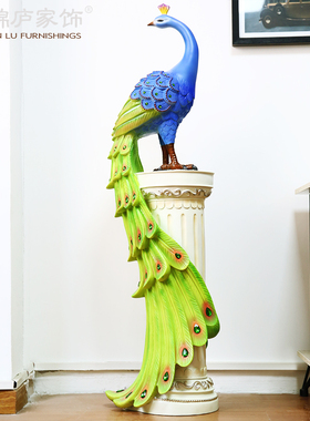 凤凰大号欧式风电视柜仿真孔雀