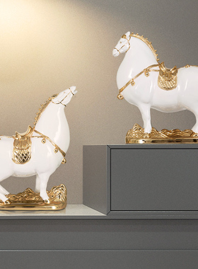 唐马电视柜新中式风乔迁送礼摆件