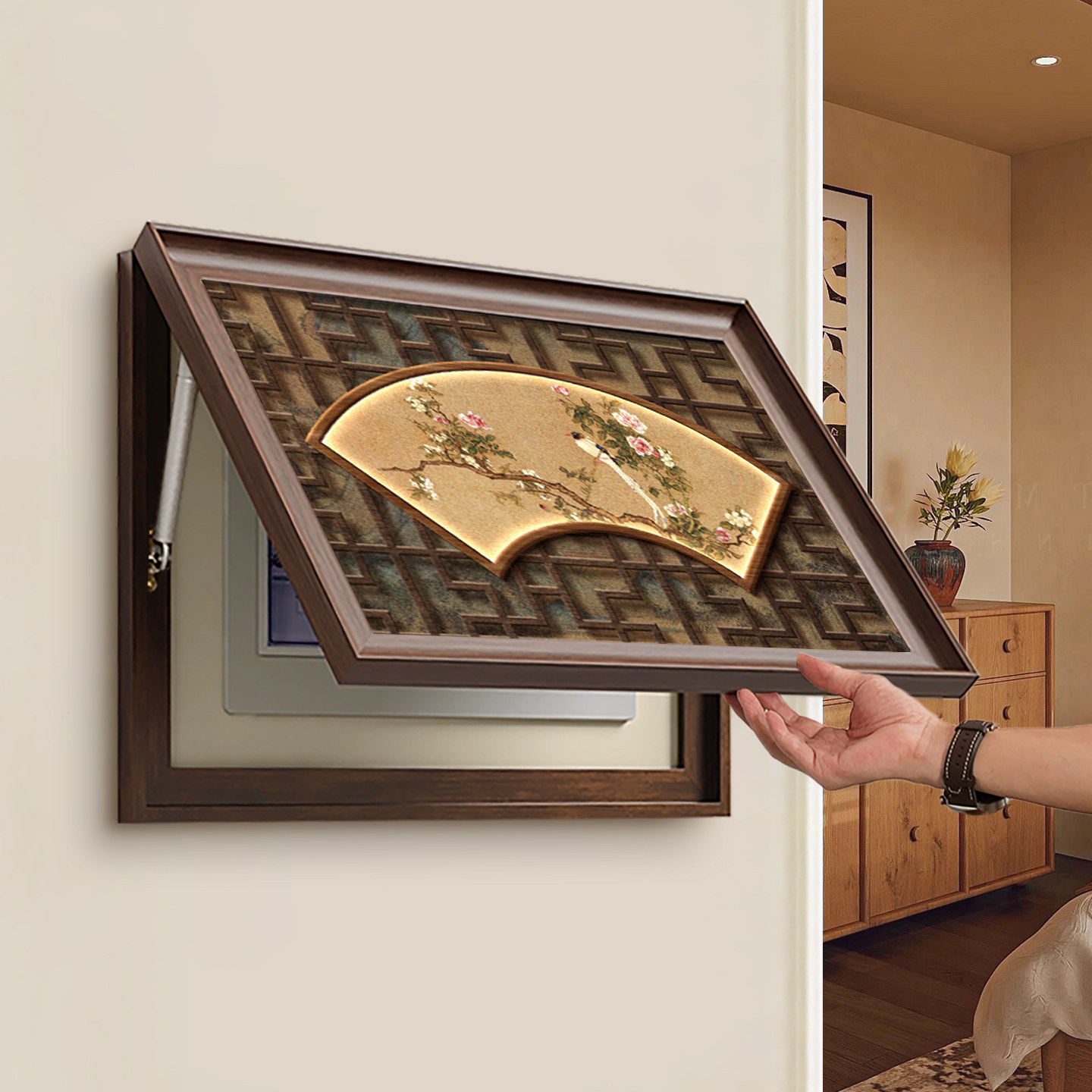 宋代美学电表箱装饰画国风复古配电箱遮挡挂画高级感电闸弱电箱画,淘宝优惠券,粉丝福利购,淘宝优惠卷