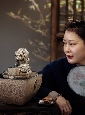 日进斗金流水生财摆件