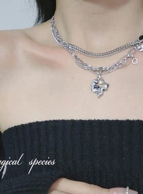 铜女熔岩黑色酷酷项链项链