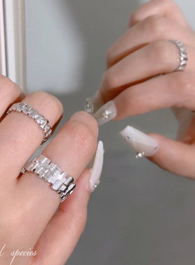 韩版几何不规则开口戒指