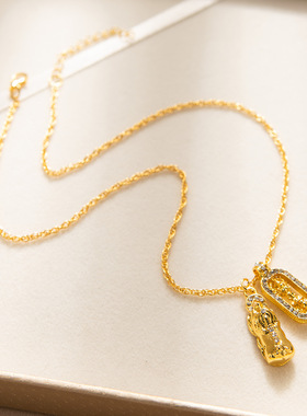 合金goldcolordoublepend项链