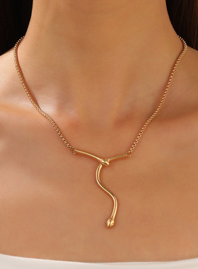 ins新款男士个性气质蛇形项链