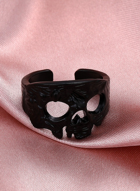 ins风哥特复古鬼脸戒指