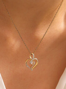 Simpleheartcollarbonenecklace